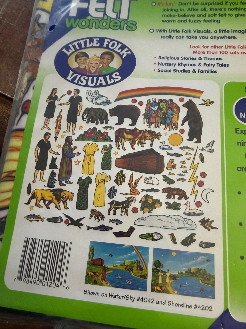 Felt Wonders Little Folk Visuals Adam & Eve and Noah’s Ark Felt Set #1204 NIP